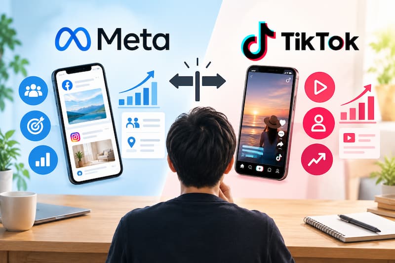 metaとTikTok選び方